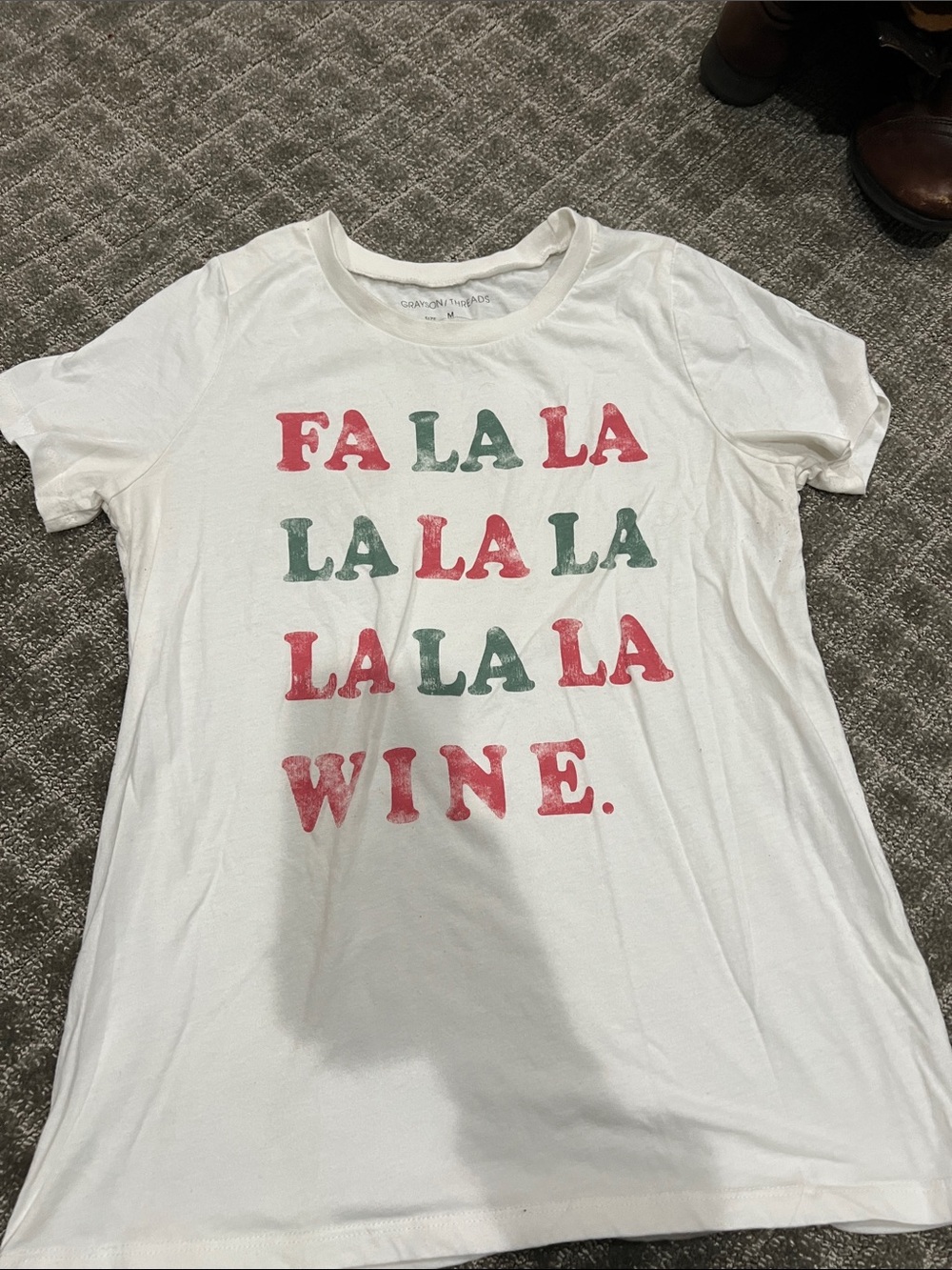 Grayson Threads White Holiday 'Fa La La Wine' Graphic Tee